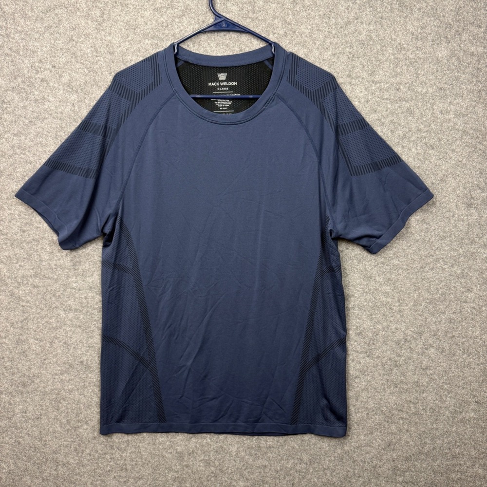 Mack Weldon Stealth Short Sleeve Training Tee Navy Blue Mens XL Seamless Shirt